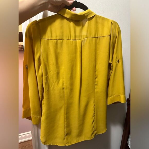 H&M Mustard Yellow Button Up Blouse - Picture 5 of 7